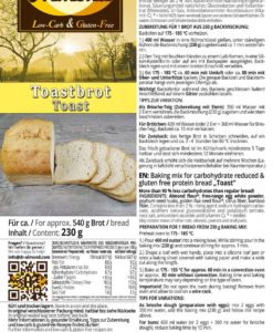 Toastbrot low carb glutenfrei paleo Brotbackmischung Brot selber backen keto