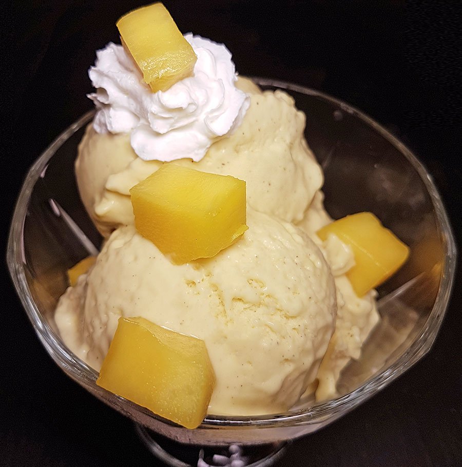 Mango-Eis low-carb zuckerfrei Proteineis