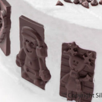 Silikomart SF146 Silikonform XMAS Weihnachten Keksform Schokoladenform Pralinenfür 16 Stück 59x29x6,8mm