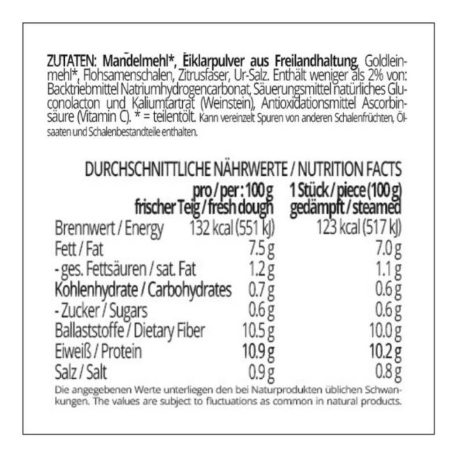 Germknödel & Dampfnudel Teig Backmischung low-carb glutenfrei sojafrei keto paleo kalorienreduziert