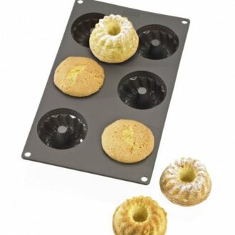177-00 Lurch Flexiform Flexiform Gugelhupf Mini 6fach braun für niedliche Mini-Kuchen