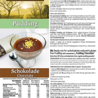 Pudding low carb glutenfrei Schokoladenpudding zuckerfrei stärkefrei ohne stärke Puddingpulver