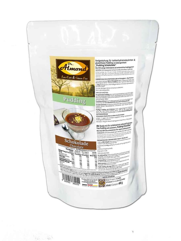 Pudding SCHOKOLADE low-carb glutenfrei keto - Puddingpulver ohne Stärke ...