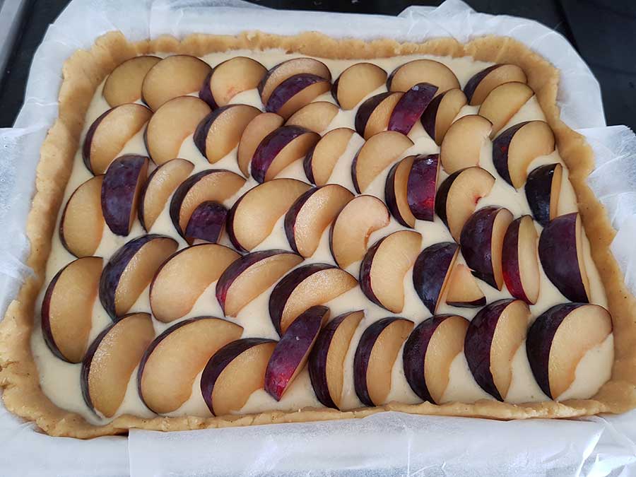 Rezept Saftiger Pflaumen-Käsekuchen mit Streuseln - Dr. Almond Lowcarb ...
