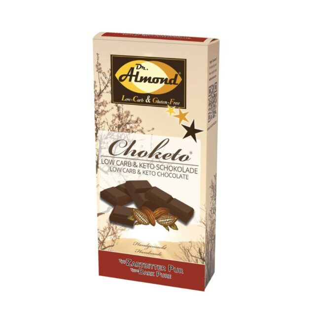 CHOKETO Low Carb & Keto Schokolade ZARTBITTER PUR – 3 Tafeln – handgemacht