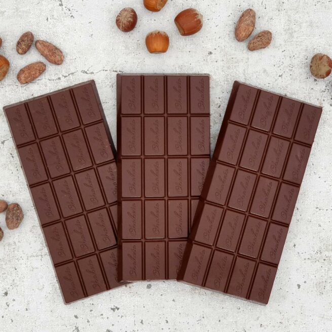CHOKETO Low Carb & Keto Schokolade ZARTBITTER & HASELNUSS – 3 Tafeln – handgemacht
