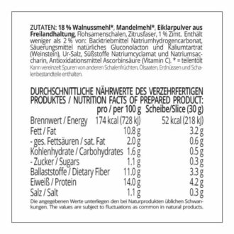 Walnuss-Zimt Brioche Backmischung für low carb keto & glutenfreies Eiweissgebäck