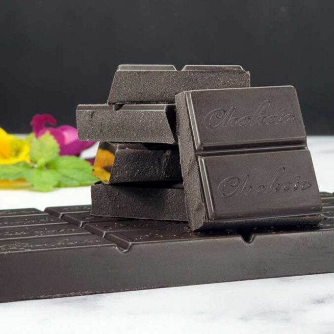 CHOKETO Low Carb & Keto Schokolade SCHWARZE SAHNE PUR – 3 Tafeln – handgemacht