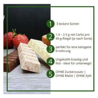 Choketo RIEGEL Mix-Paket MÜSLI | low carb & keto Schokolade | handgemacht | ohne Zuckerzusatz | 3 leckere Sorten im 12er Pack