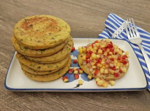 Rezept Zucchini Pancakes mit Mango – Salsa lowcarb glutenfrei