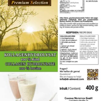KOLLAGENHYDROLYSAT 100 % Rinderkollagen Kollagenpeptide - geschmacksneutral | beste Löslichkeit | ideal für Shakes