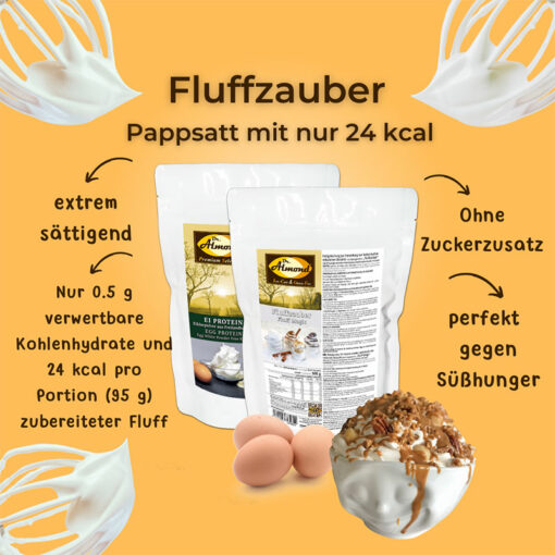 FLUFFZAUBER Fertigmischung für kalorienarmen Eiweiss-Fluff & low carb Baiser