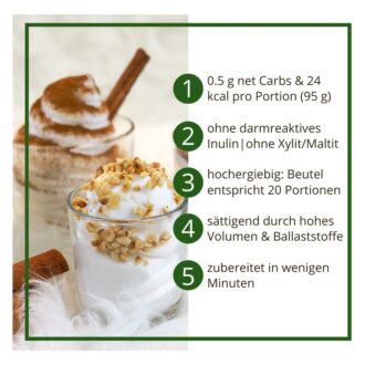 FLUFFZAUBER Fertigmischung für kalorienarmen Eiweiss-Fluff & low carb Baiser – keto, ohne Zuckerzusatz, IMO-frei