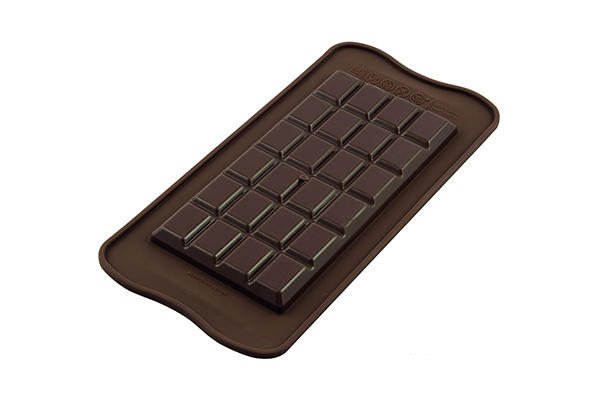 255-00_Silikomart SCG36 CLASSIC CHOCO BAR Silikonform 115x77 H 9 mm Schokoladenform Tafel extra dick 92 ml low carb keto Schokolade