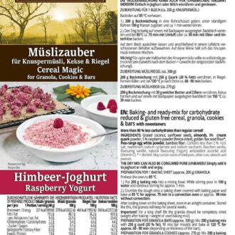 Müslizauber HIMBEER-JOGHURT low-carb Granola Protein Müsli glutenfrei Müslimischung keto LCHF