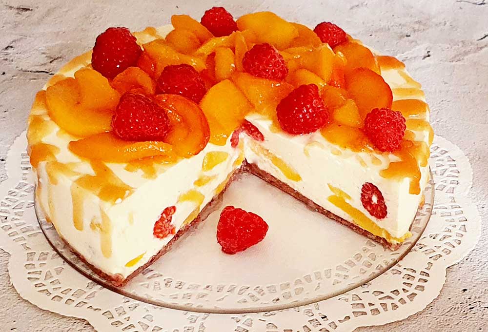 Rezept Pfirsich Melba No Bake Cake Lowcarb Glutenfrei - Dr. Almond ...