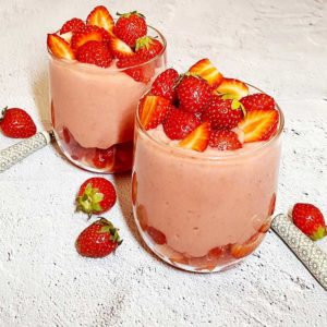 Rezept Erdbeer Proteindessert lowcarb glutenfrei