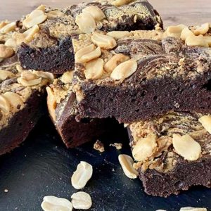 Rezept Erdnussbutter Brownies lowcarb glutenfrei keto