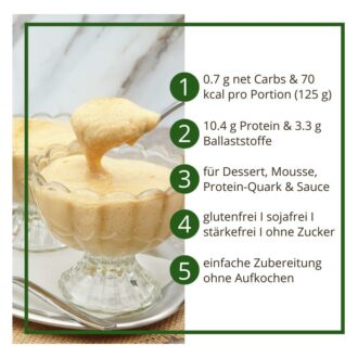 Proteindessert KARAMELL-SAHNE Dessertcreme low carb glutenfrei ohne Zuckerzusatz