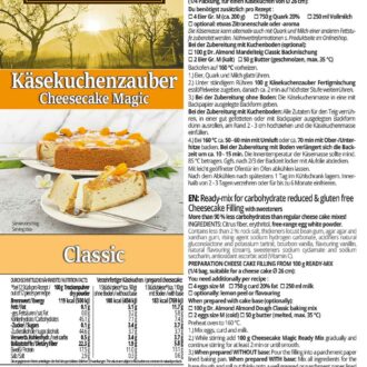 KÄSEKUCHENZAUBER CLASSIC Fertigmischung für Käsekuchen – low-carb, glutenfrei, sojafrei, keto Käsekuchenhilfe