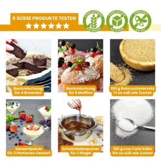 LOW CARB PROBIERBOX 2: Unsere beliebtesten Süssen Köstlichkeiten | mit 6 Probepäckchen zum Testen | glutenfrei keto