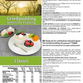 Grießpudding CLASSIC low-carb glutenfrei keto - Grießbrei ohne Stärke zuckerfrei laktosefrei vegan