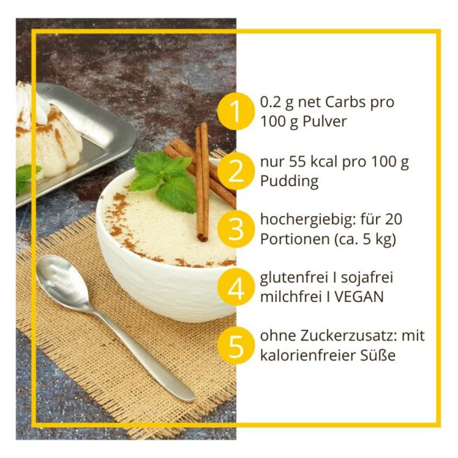 Grießpudding ZIMT low-carb glutenfrei keto – Grießbrei ohne Stärke zuckerfrei laktosefrei vegan