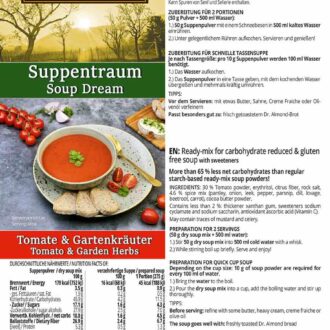Suppentraum Tomate & Gartenkräuter Tütensuppe low-carb glutenfrei keto vegan