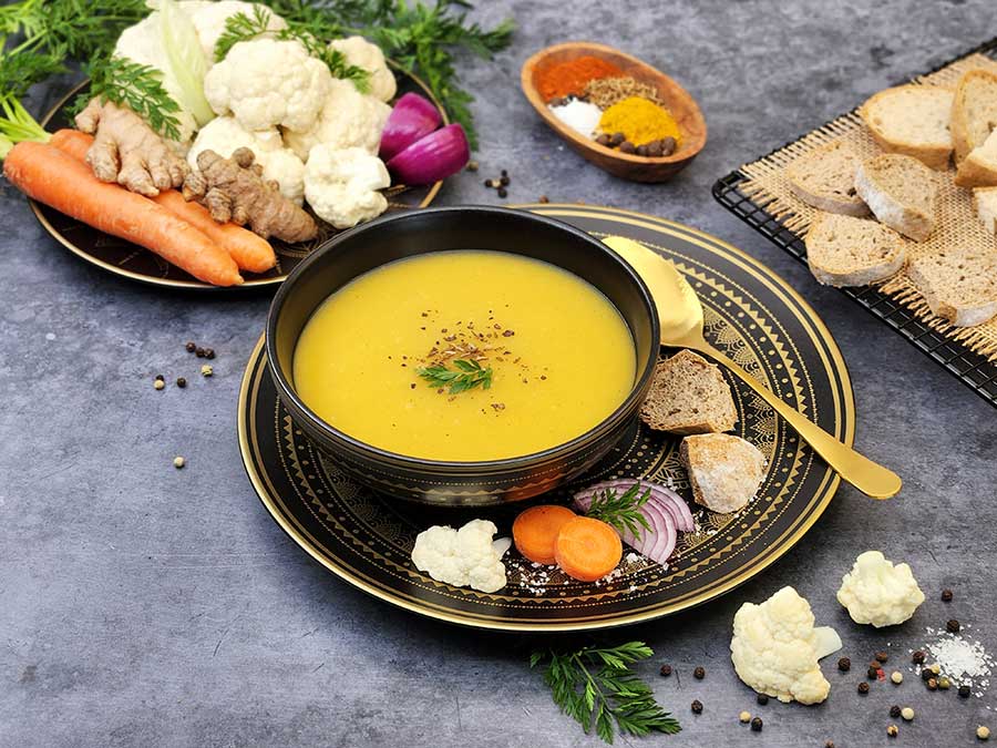 Suppentraum Blumenkohl & Curry Tütensuppe low-carb glutenfrei keto vegan