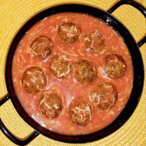 Rezept Überbackene Tomaten Hackfleischbällchen lowcarb keto glutenfrei