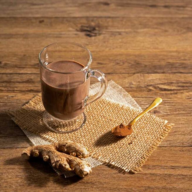 Trinkschokolade INGWER – Trinkkakao Kakaopulver low-carb keto glutenfrei sojafrei
