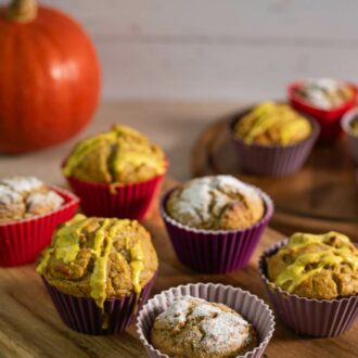 Kürbis Muffins mit Pumpkin Spice low carb keto glutenfrei ohne Zuckerzusatz