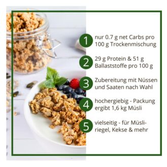 Müslizauber PUR | Basis für Knuspermüsli Granola low carb glutenfrei keto
