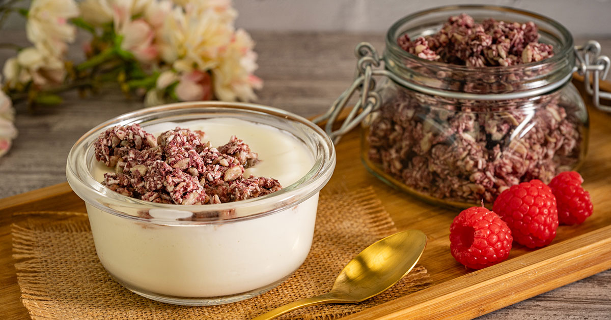 Rezept Müsli-Knuspermüsli Himbeer-Joghurt low-carb keto glutenfrei - Dr ... Rezept Müsli-Knuspermüsli Himbeer-Joghurt low-carb keto glutenfrei - Dr ...