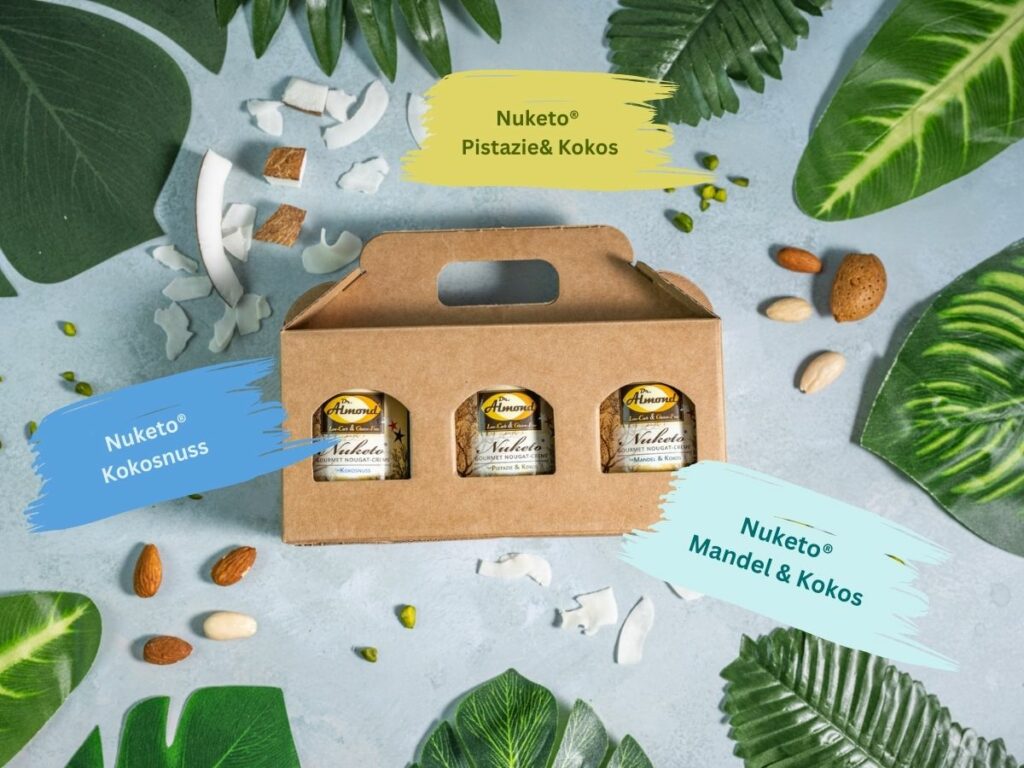 Probierset Nuketo KOKOSVARIATIONEN Gourmet Nougat-Creme low carb keto ...