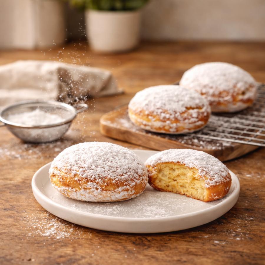 Mini-Berliner & Donuts Backmischung low carb glutenfrei Krapfen zuckerfrei zum Frittieren