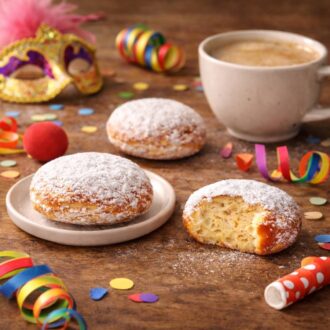 Mini-Berliner & Donuts Backmischung low carb glutenfrei Krapfen zuckerfrei zum Frittieren