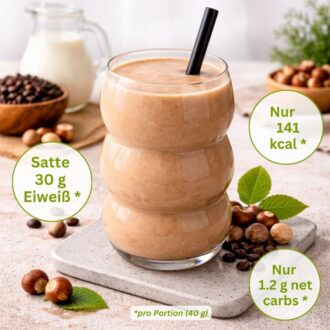 363-03-4K Gourmet Protein HASELNUSS-KAFFEE MILCHSHAKE Mehrkomponenten Proteinshake Keto Proteinpulver 76 % Protein USP3