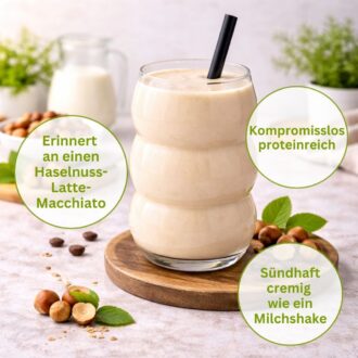 363-03-4K Gourmet Protein HASELNUSS-KAFFEE MILCHSHAKE Mehrkomponenten Proteinshake _ Keto Proteinpulver _ 76 % Protein USP1
