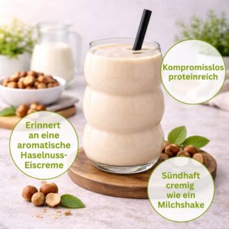 375-03-3K Gourmet Protein HASELNUSS MILCHSHAKE Mehrkomponenten Proteinshake Keto Proteinpulver 75 % Protein vegetarisch -USP 1