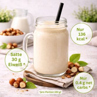 375-03-3K Gourmet Protein HASELNUSS MILCHSHAKE Mehrkomponenten Proteinshake Keto Proteinpulver 75 % Protein vegetarisch -USP 3