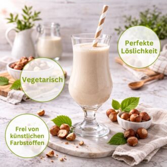 375-03-3K Gourmet Protein HASELNUSS MILCHSHAKE Mehrkomponenten Proteinshake Keto Proteinpulver 75 % Protein vegetarisch -USP 4