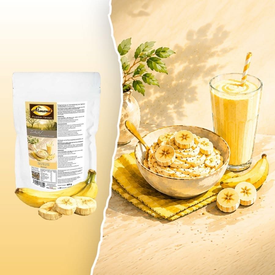 382-03_Zuketo Gourmet Flavour BANANE Geschmackspulver low carb keto ohne Zuckerzusatz