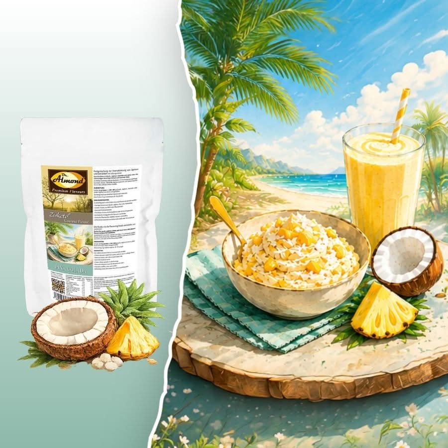 384-03_Zuketo Gourmet Flavour PINA COLADA Geschmackspulver low carb keto ohne Zuckerzusatz