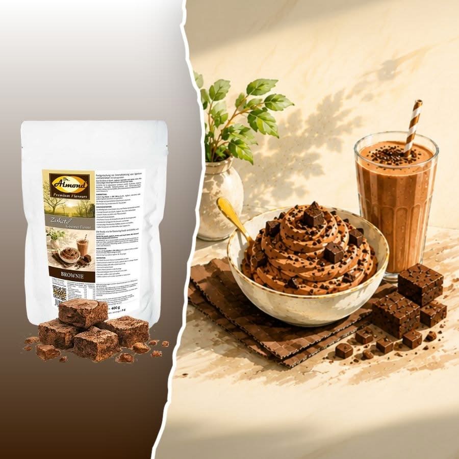 387-03_Zuketo Gourmet Flavour BROWNIE Geschmackspulver low carb keto ohne Zuckerzusatz