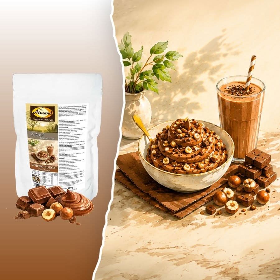 388-03_Zuketo Gourmet Flavour SCHOKO-NOUGAT Geschmackspulver low carb keto ohne Zuckerzusatz