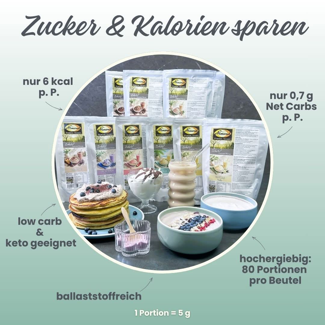 384-03_Zuketo Gourmet Flavour PINA COLADA-Keyfacts-1-Zucker & Kalorien sparen
