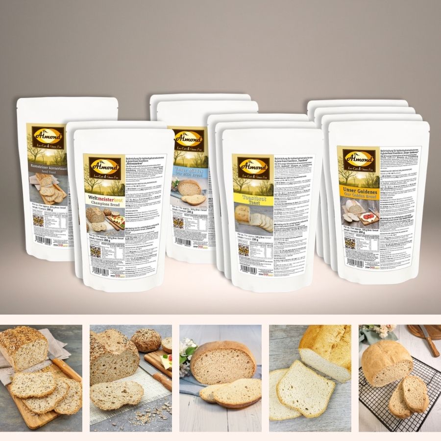 Vorrats-Set Mild & Hell Eiweissbrot Backmischung low carb keto glutenfrei